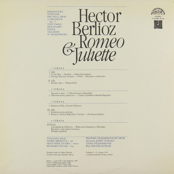 Hector Berlioz, Marie Mrázová, František Livora, Richard Novák, Filmový Symfonický Orchestr, Josef Veselka, Zdeněk Košler-1