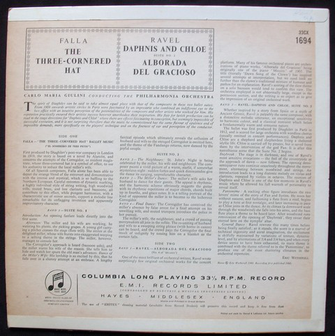 Manuel De Falla, Maurice Ravel, Philharmonia Orchestra, Carlo Maria Giulini-1