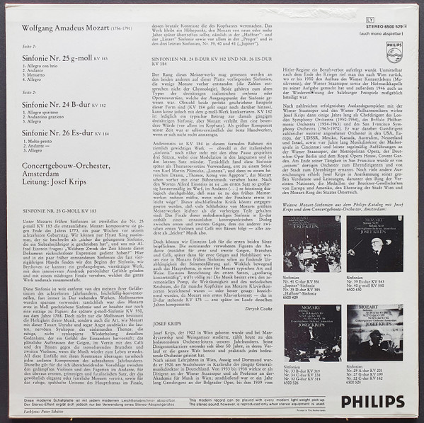 Wolfgang Amadeus Mozart, Concertgebouworkest, Josef Krips-1