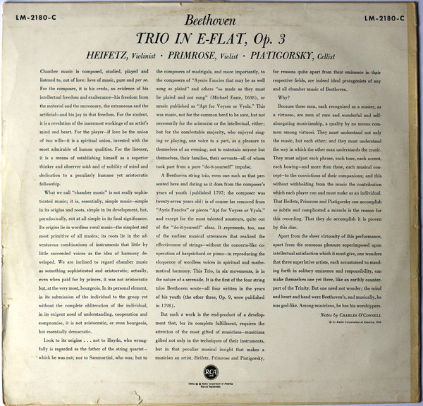 Ludwig van Beethoven - Jascha Heifetz, William Primrose, Gregor Piatigorsky-1