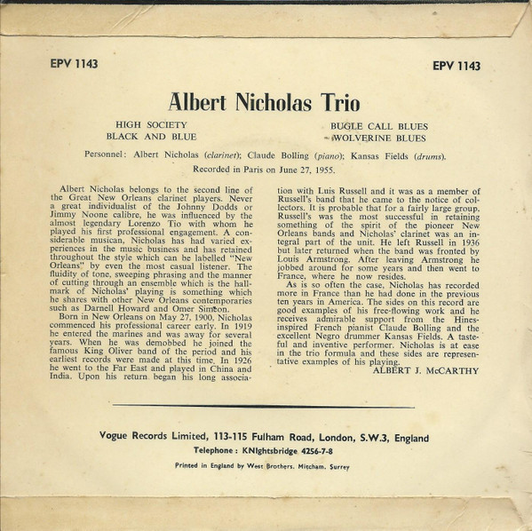 Albert Nicholas Trio*-1