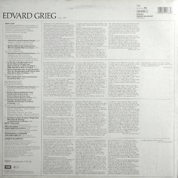 Edvard Grieg - Edith Thallaug, Taru Valjakka, Rundfunkchor Leipzig, Staatskapelle Dresden, Herbert Blomstedt-1