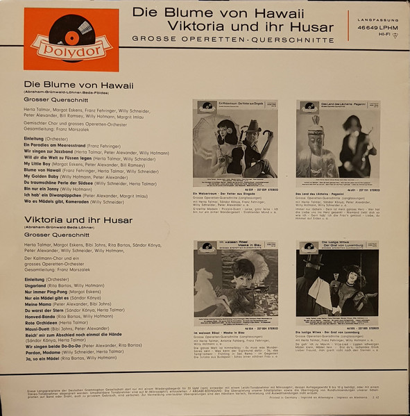 Herta Talmar, Margot Eskens, Bibi Johns, Rita Bartos, Margrit Imlau, Franz Fehringer, Sándor Kónya, Peter Alexander, Willy Schneider, Bill Ramsey, Willy Hofmann-1