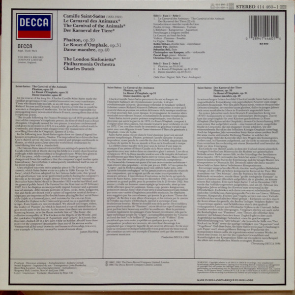 Saint-Saëns* · Cristina Ortiz · Pascal Rogé · Charles Dutoit · London Sinfonietta · Philharmonia Orchestra-1