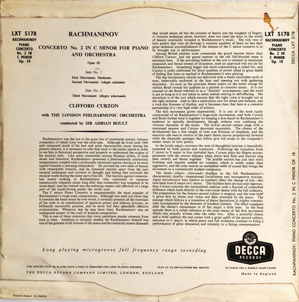 Sergei Rachmaninoff, Clifford Curzon, London Philharmonic Orchestra Conducted By Sir Adrian Boult-1
