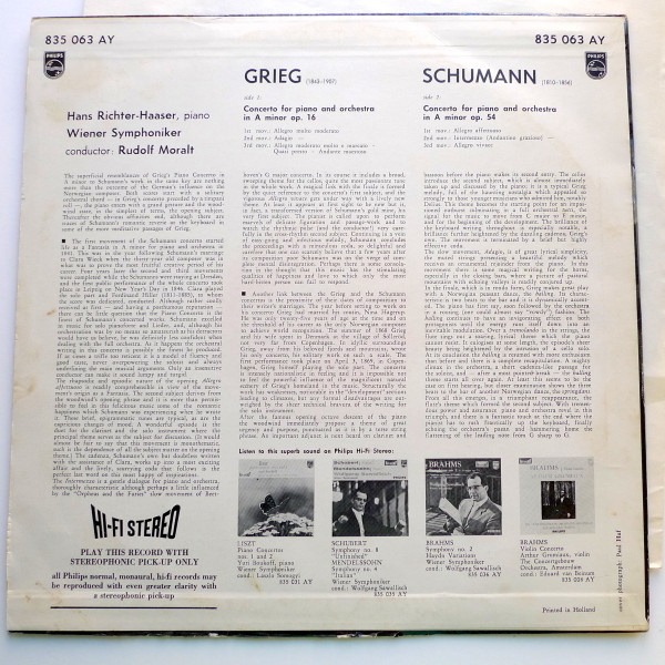Edvard Grieg, Robert Schumann - Hans Richter-Haaser, Wiener Symphoniker Conducted By Rudolf Moralt-1