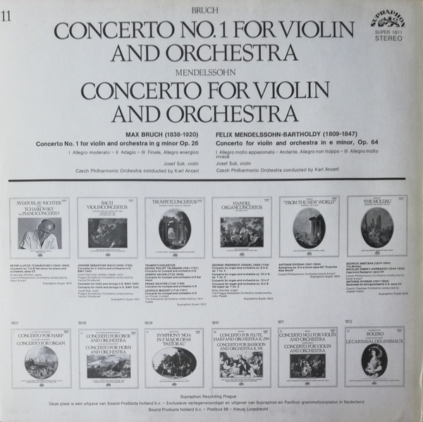 Bruch* / Mendelssohn* / Josef Suk, Česká Filharmonie*, Karel Ančerl-1