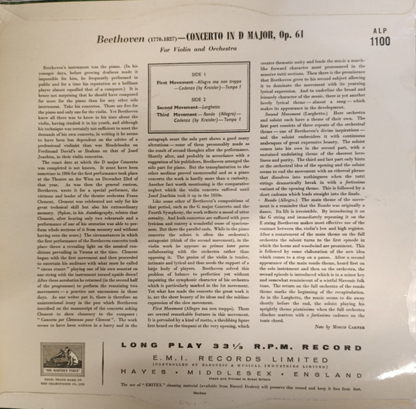 Yehudi Menuhin With The Philharmonia Orchestra Conducted By Wilhelm Furtwängler, Ludwig van Beethoven-1