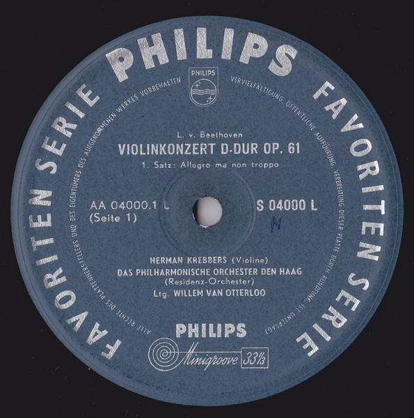 Ludwig van Beethoven, Herman Krebbers, The Hague Philharmonic, Willem Van Otterloo-1