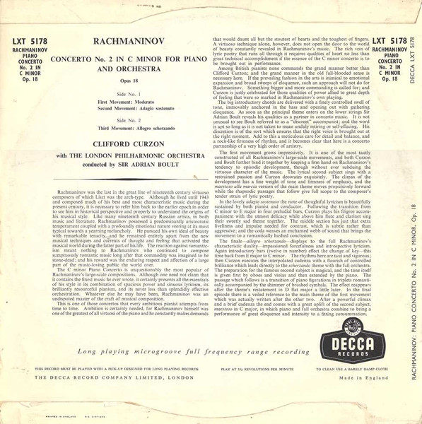 Sergei Rachmaninoff, Clifford Curzon, London Philharmonic Orchestra Conducted By Sir Adrian Boult-1