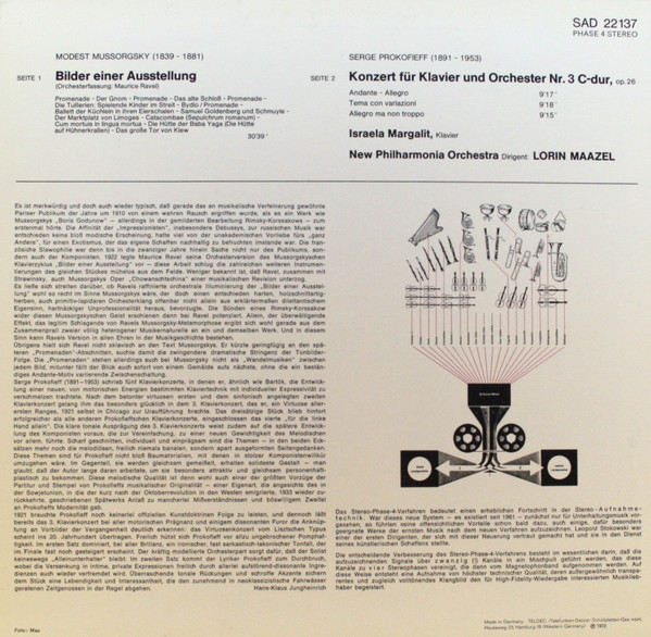Modest Mussorgsky - Maurice Ravel - Sergei Prokofiev : Lorin Maazel, New Philharmonia Orchestra, Israela Margalit-1