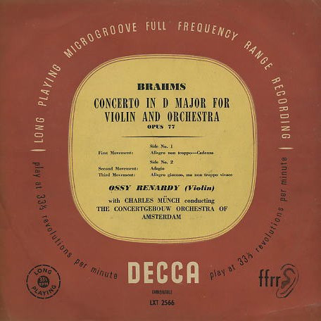 Johannes Brahms, Ossy Renardy With Charles Munch Conducting The Concertgebouworkest-1