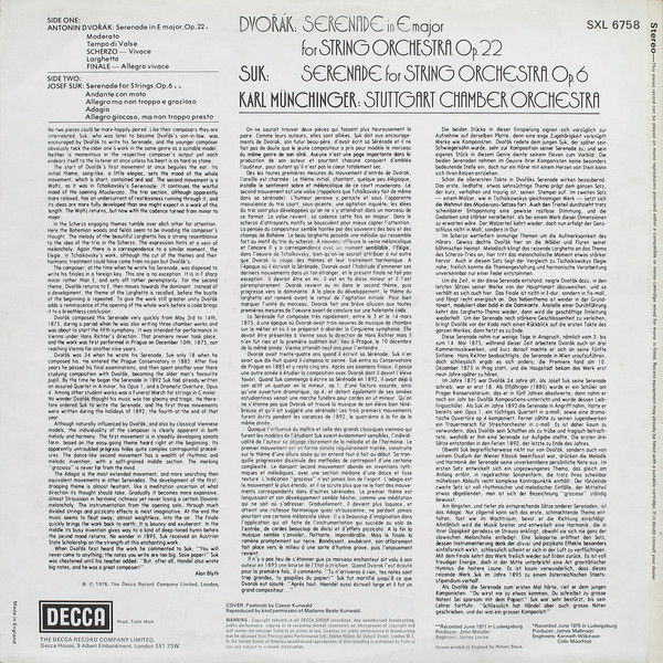 Antonín Dvořák And Josef Suk (2), Stuttgarter Kammerorchester, Karl Münchinger-1