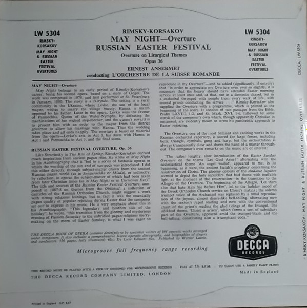 Nikolai Rimsky-Korsakov, Ernest Ansermet Conducting L'Orchestre De La Suisse Romande-1