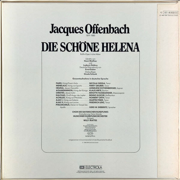 Jacques Offenbach, Anneliese Rothenberger, Brigitte Fassbaender, Nicolai Gedda, Ferry Gruber, Benno Kusche, Klaus Hirte, Chor Des Bayerischen Rundfunks, Münchner Rundfunkorchester, Willy Mattes-1
