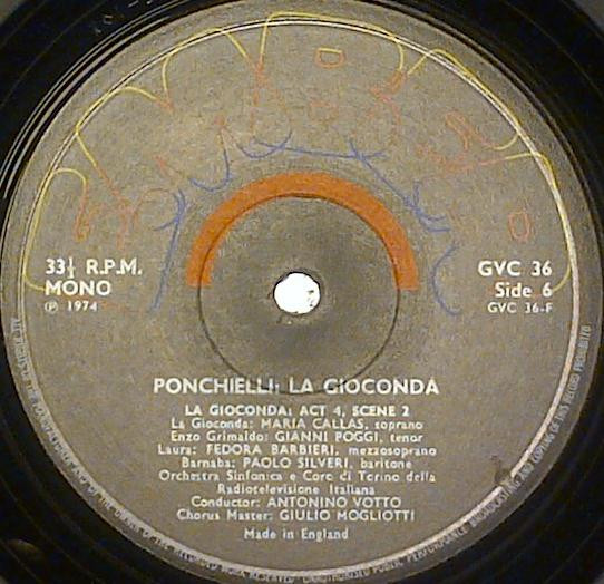 Ponchielli*, Maria Callas, Antonino Votto, Giulio Mogliotti, Orchestra Sinfonica* E Coro Di Torino Della Radiotelevisione Italiana*-1