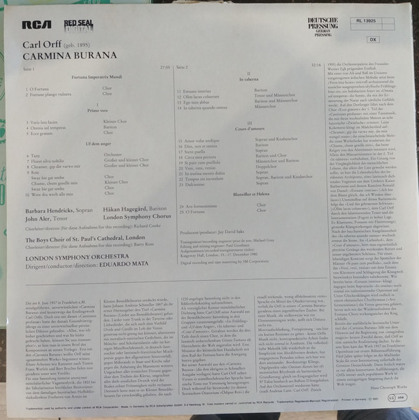 Carl Orff, London Symphony Orchestra, Eduardo Mata-1
