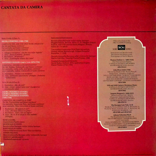 Caldara* ∙ Händel* ∙ Porpora* – René Jacobs ∙ Bart Kuijken* ∙ Sigiswald Kuijken ∙ Anner Bylsma ∙ Gustav Leonhardt-1