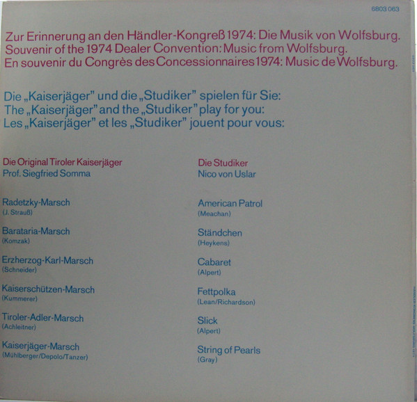 Original Tiroler Kaiserjägermusik, Siegfried Somma, Niko von Uslar, Studiker-1