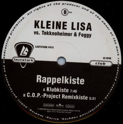 Rappelkiste-0 Kleine Lisa Vs. Tekknoheimer & Foggy-0