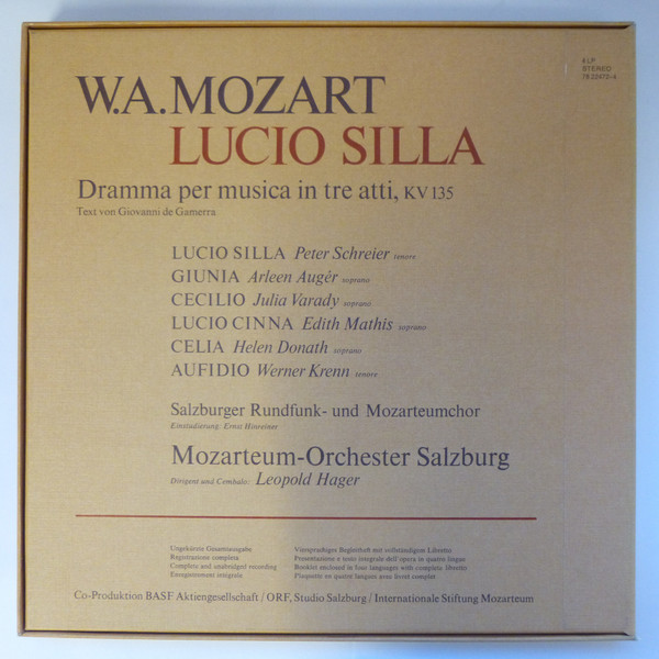 W.A.Mozart*, Arleen Auger, Helen Donath, Edith Mathis, Julia Varady*, Werner Krenn, Peter Schreier, Mozarteum-Orchester Salzburg*, Leopold Hager-1