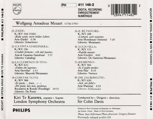 Mozart* - Kiri Te Kanawa, Sir Colin Davis, London Symphony Orchestra-1