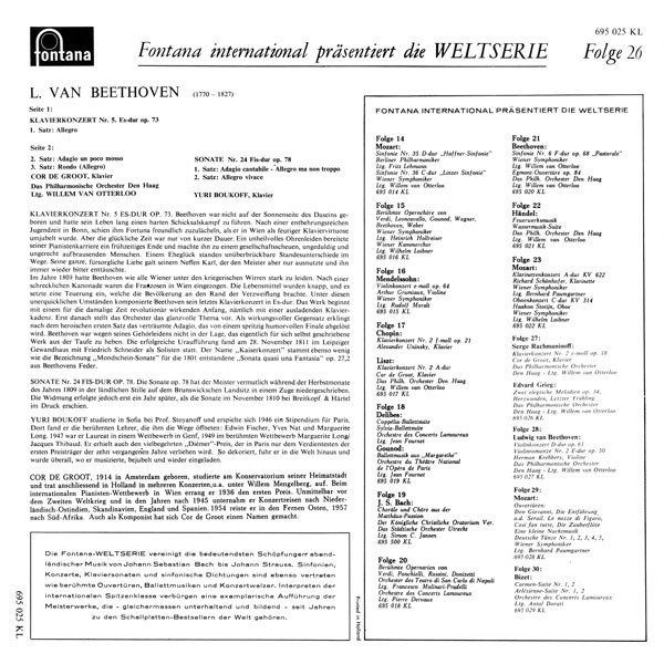 Beethoven* - Cor de Groot, Das Philharmonische Orchester Den Haag*, Willem Van Otterloo / Yuri Boukoff-1