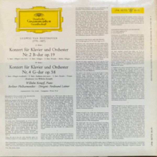 Beethoven*, Wilhelm Kempff, The Berlin Philharmonic Orchestra* , Conducted By Ferdinand Leitner-1