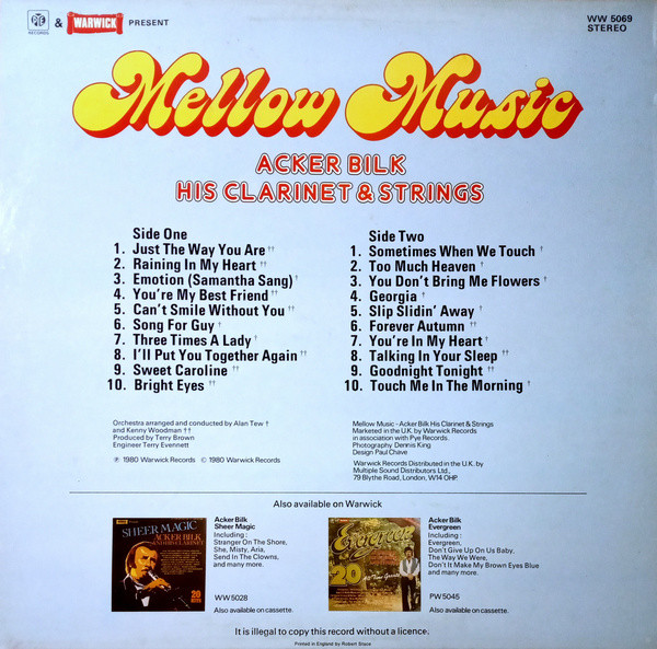 Acker Bilk His Clarinet And Strings-1