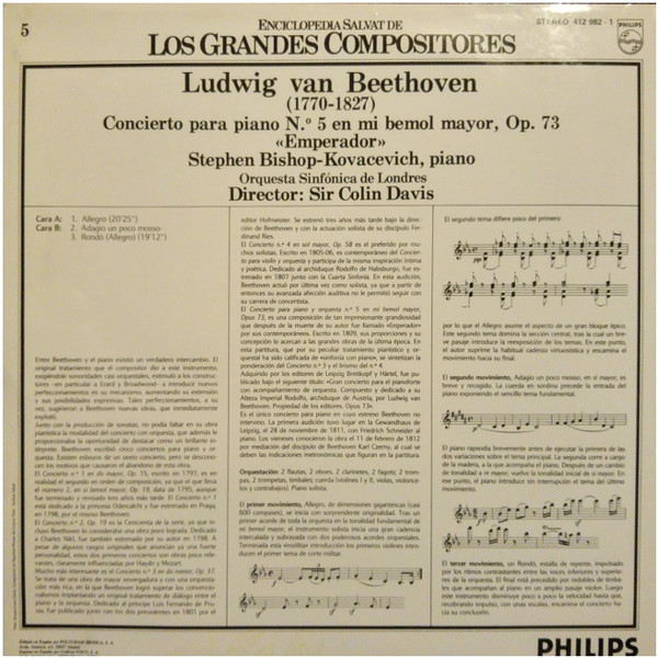 Ludwig van Beethoven, Orquesta Sinfónica De Londres*, Stephen Bishop-Kovacevich, Sir Colin Davis-1