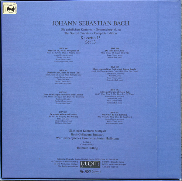 Johann Sebastian Bach, Gächinger Kantorei Stuttgart, Bach-Collegium Stuttgart*, Helmuth Rilling-1