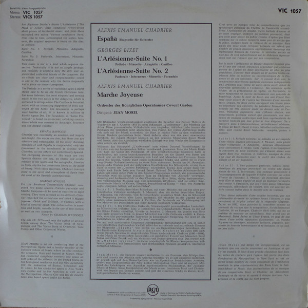 Emmanuel Chabrier / Georges Bizet - Orchestra Of The Royal Opera House, Covent Garden, Jean Morel-1