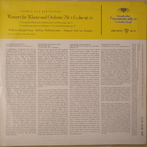 Ludwig van Beethoven, Wilhelm Kempff, Berliner Philharmoniker, Paul van Kempen-1