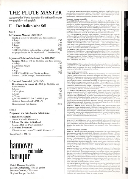 Francesco Mancini, Johann Christian Schickhardt, Giovanni Bononcini, Hannover Baroque Ensemble-1