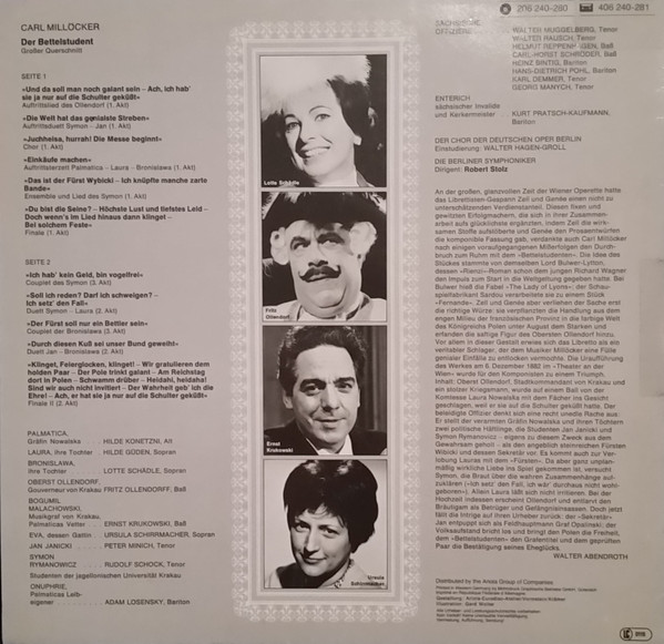 Carl Millöcker, Hilde Güden, Lotte Schädle, Rudolf Schock, Peter Minich, Fritz Ollendorff, Robert Stolz-1