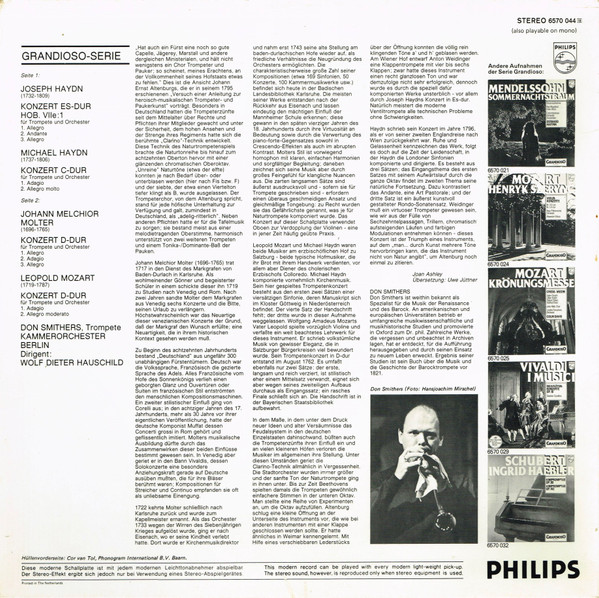 Don Smithers, Kammerorchester Berlin · Joseph Haydn, Michael Haydn, Johann Melchior Molter, Leopold Mozart-1