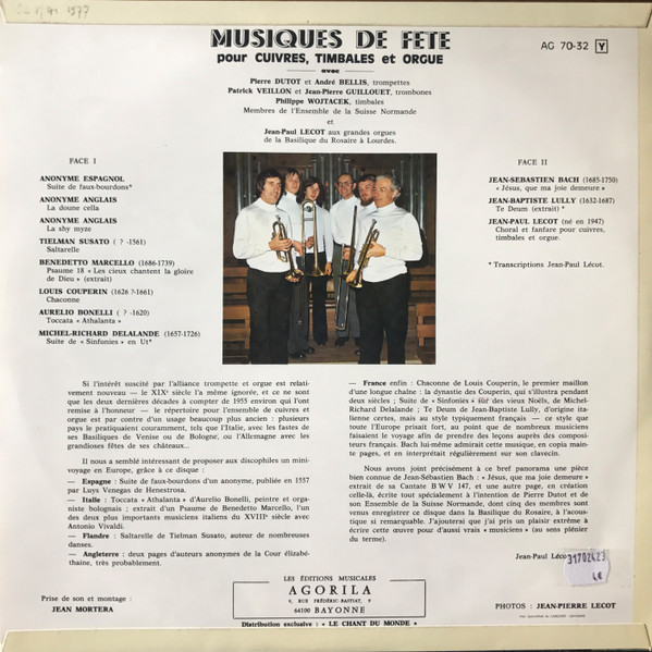 Ensemble Des Cuivres De La Suisse Normande Dir. Pierre Dutot, Jean-Paul Lécot-1
