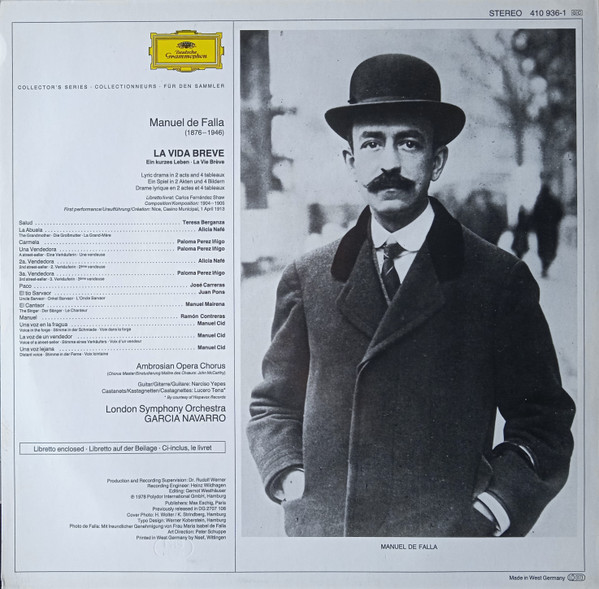 Manuel De Falla, Teresa Berganza, Alicia Nafé, José Carreras, The Ambrosian Opera Chorus, London Symphony Orchestra, Garcia Navarro-1
