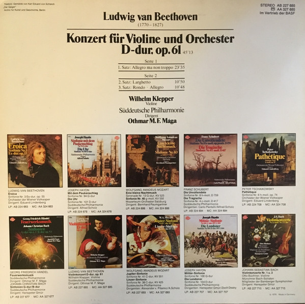 Ludwig van Beethoven, Wilhelm Klepper, Süddeutsche Philharmonie, Othmar F. M. Mága-1