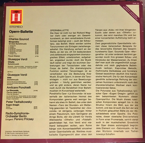 Charles Gounod / Giuseppe Verdi / Amilcare Ponchielli / Pyotr Ilyich Tchaikovsky / Radio-Symphonie-Orchester Berlin / Ferenc Fricsay-1