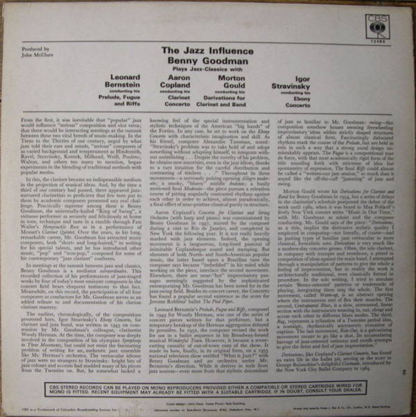 Benny Goodman, Leonard Bernstein, Aaron Copland, Igor Stravinsky, Morton Gould With Columbia Symphony Orchestra, Columbia Jazz Combo-1