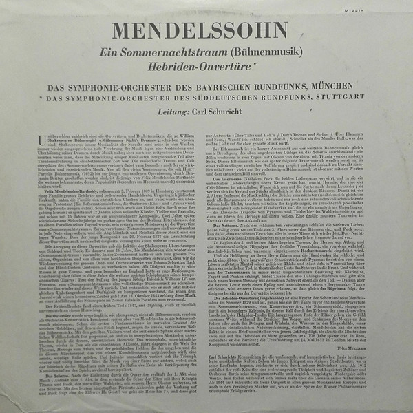 Felix Mendelssohn-Bartholdy, Carl Schuricht-1