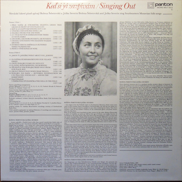 Božena Šebetovská, Jožka Severin, Brněnský Rozhlasový Orchestr Lidových Nástrojů-1