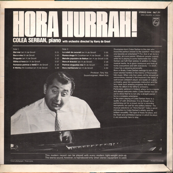 Colea Serban , Piano, With Orkest o.l.v. Harry de Groot-1
