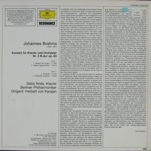 Johannes Brahms - Géza Anda, Berliner Philharmoniker, Herbert Von Karajan-1