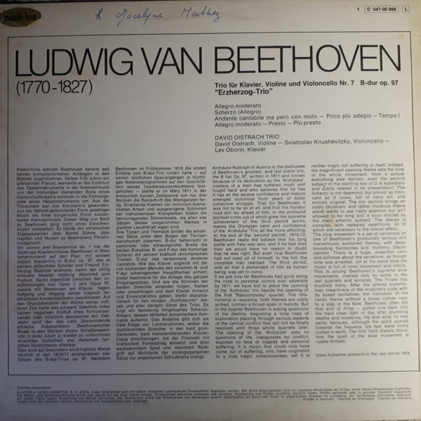 Ludwig van Beethoven, David Oistrakh Trio-1