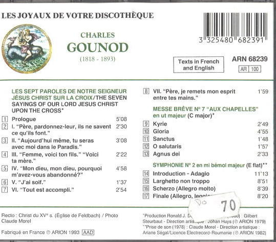 Charles Gounod, Herman Verschraegen, Koninklijke Chorale Caecilia, Frans Dubois, Filarmonica de Stat Transilvania, Jean-Louis Petit-1