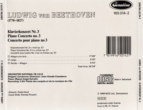 Ludwig van Beethoven - L'Orchestre National De Lille, Jean-Claude Casadesus, Miguel Angel Estrella-1