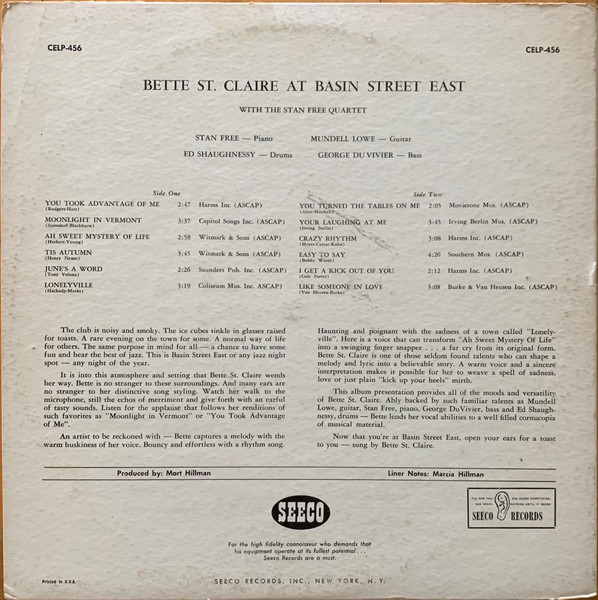 Betty St. Claire With The Stan Free Quartet-1