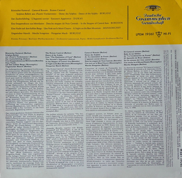 Ferenc Fricsay, Hector Berlioz, Paul Dukas, Modest Mussorgsky, Alexander Borodin, Berliner Philharmoniker, Orchestre Des Concerts Lamoureux, RIAS Symphonie-Orchester Berlin-1